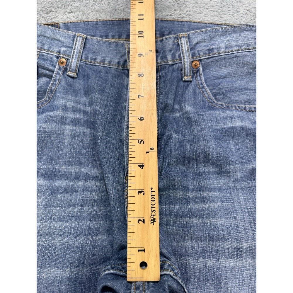 Levis 559 Jeans Men 34X32 Blue Relaxed Straight Whisker Distress Denim - Picture 6 of 8